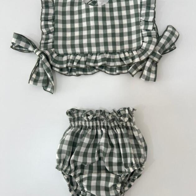 Conjunto Vichy verde