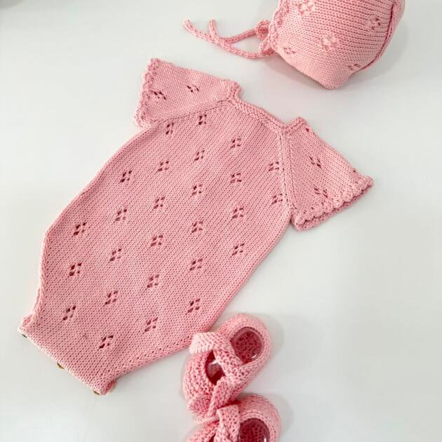 Conjunto Calado Rosa
