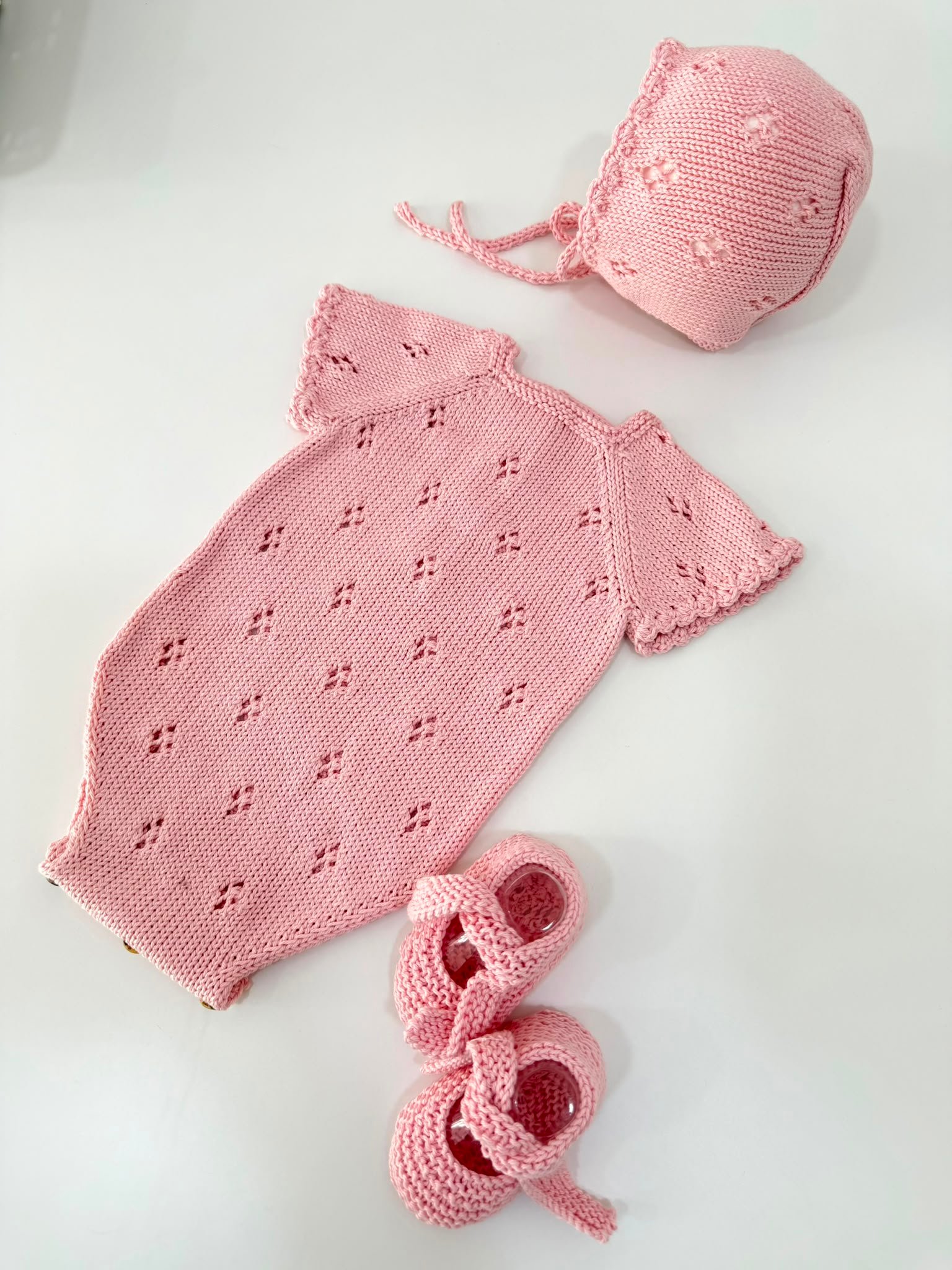 Conjunto Calado Rosa